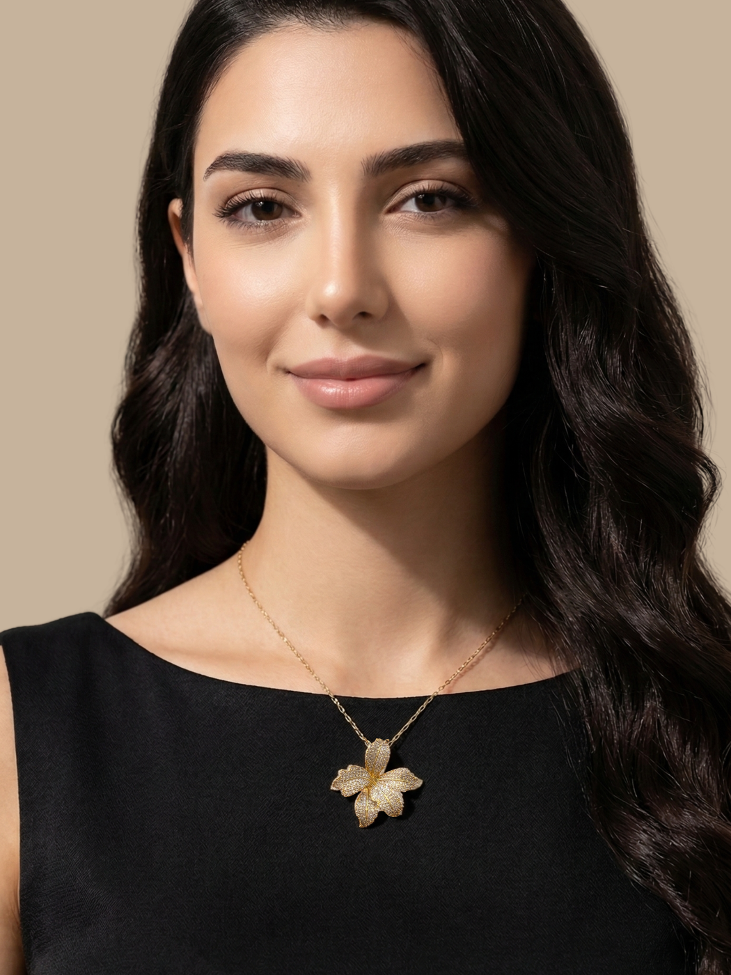 orchid bloom necklace