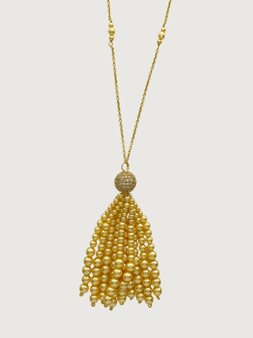 selina pearl tassel necklace