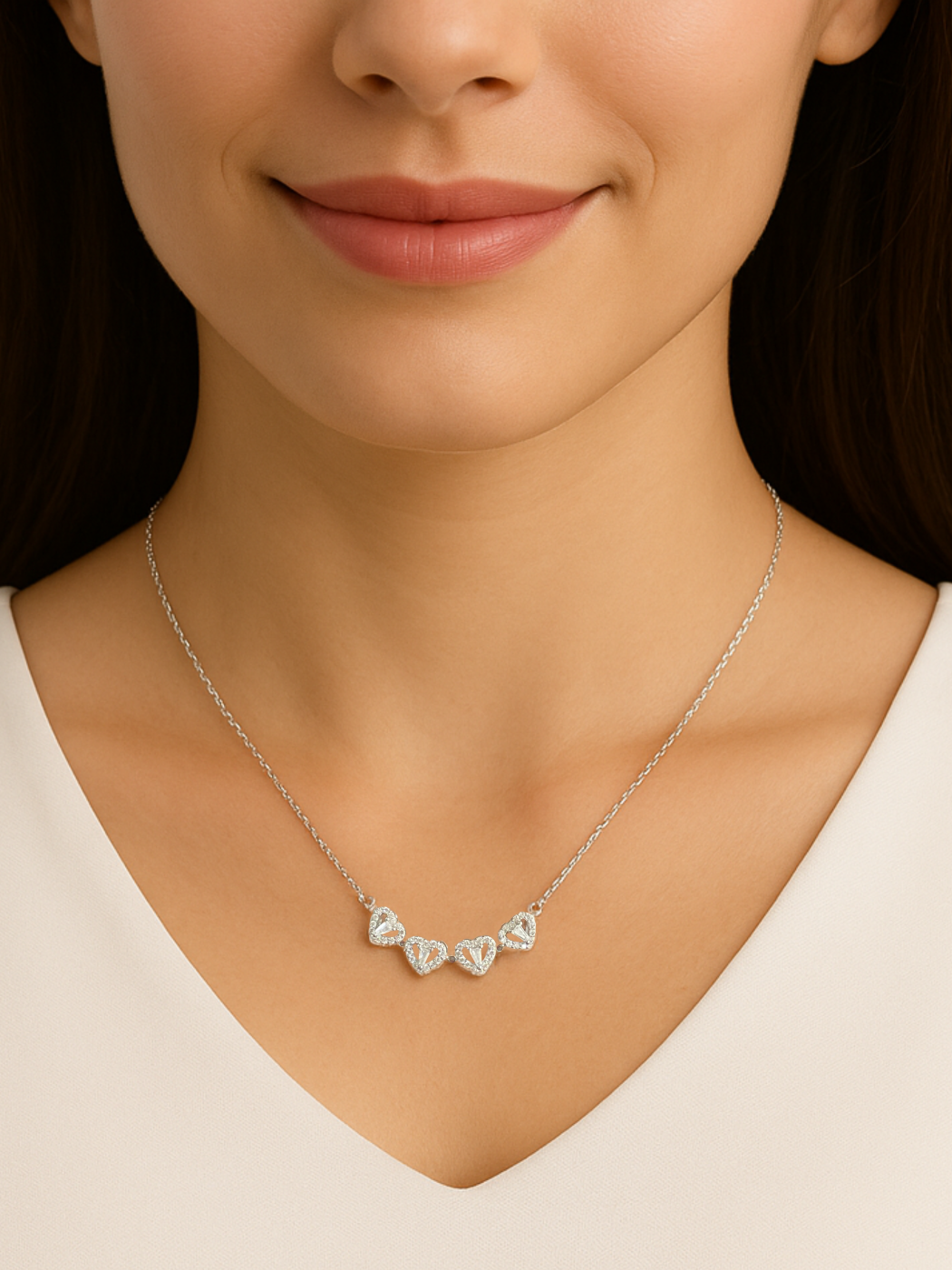 cara heart clover necklace