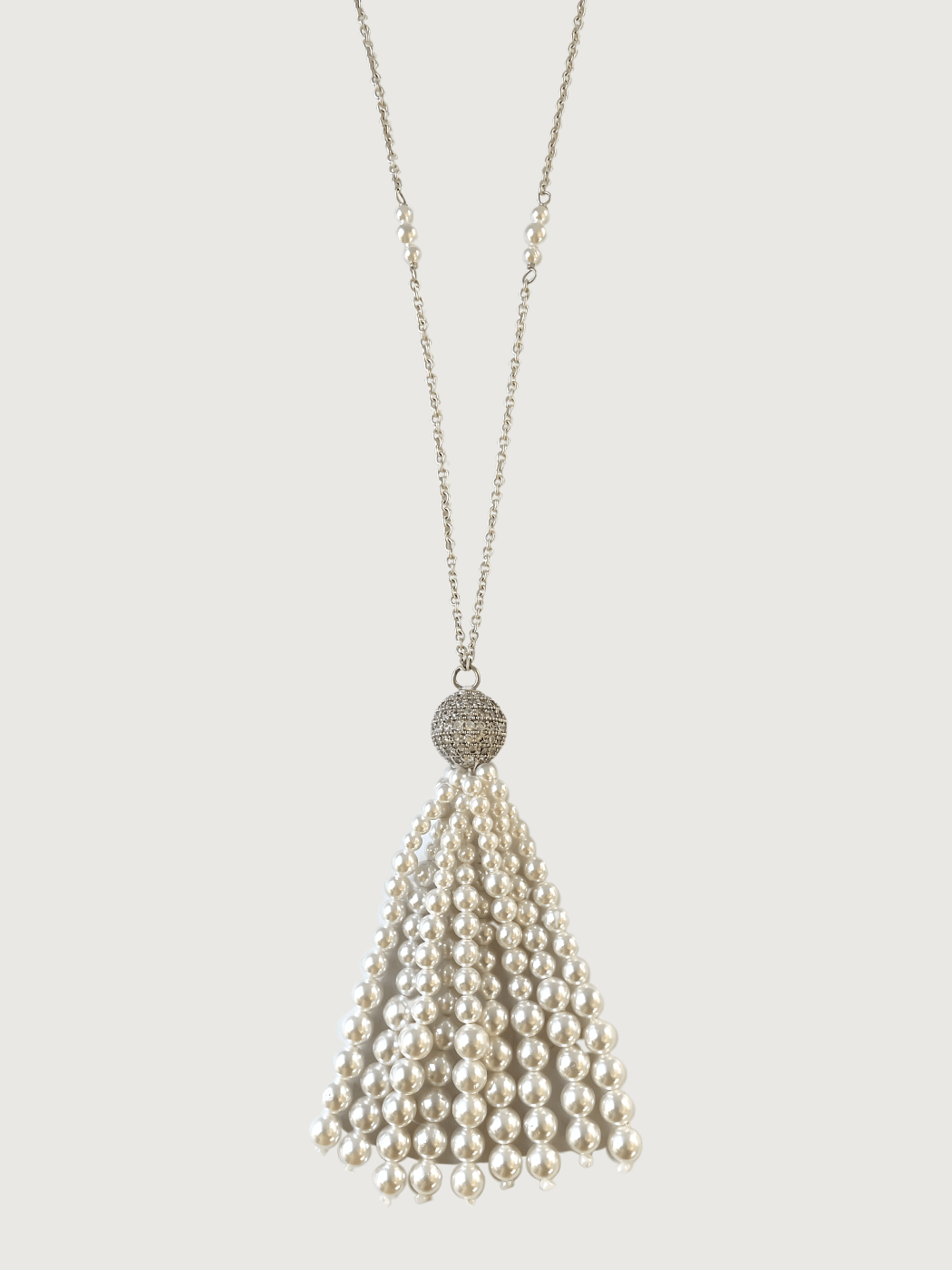 selina pearl tassel necklace