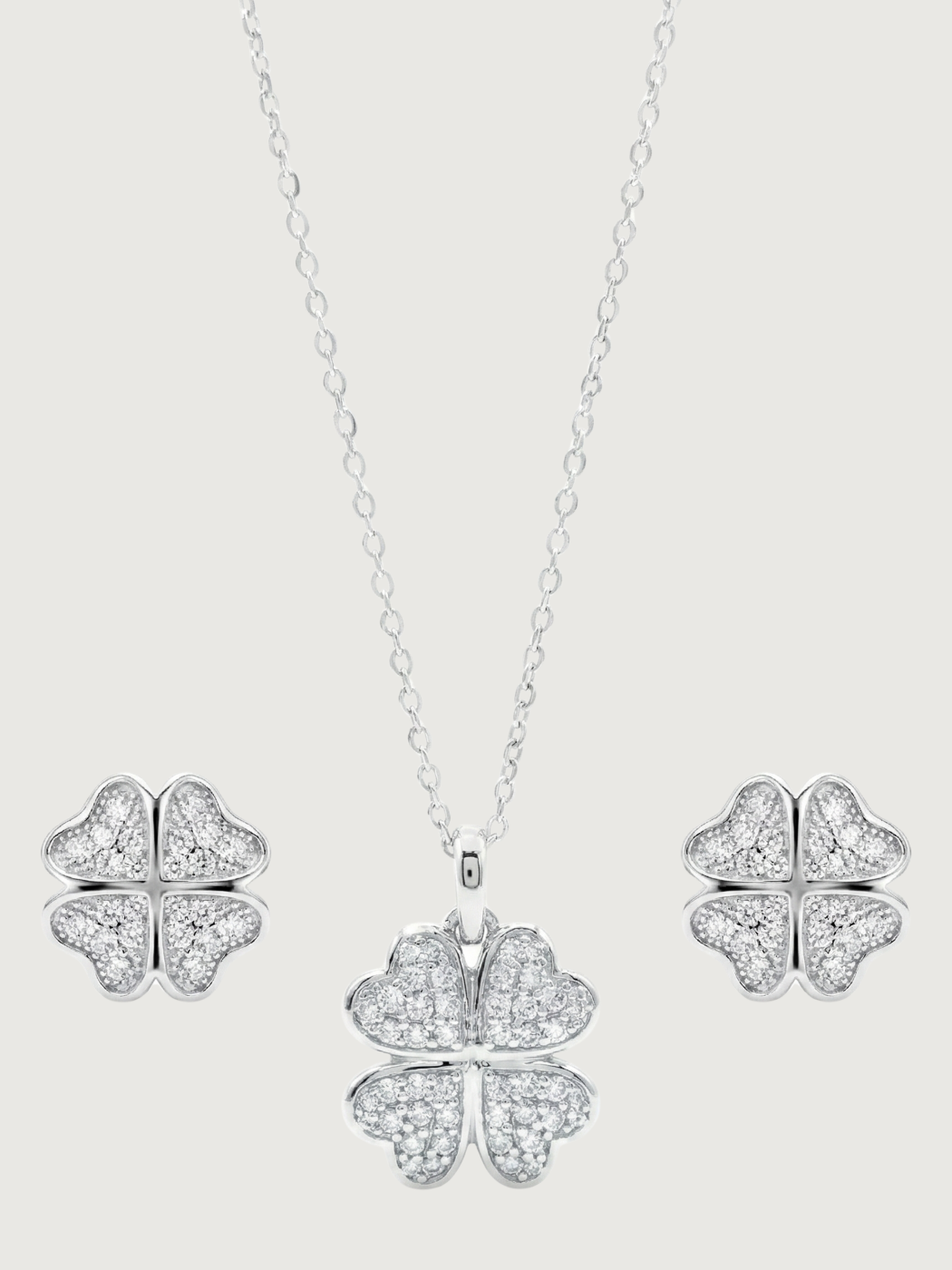 cara clover pendant necklace set
