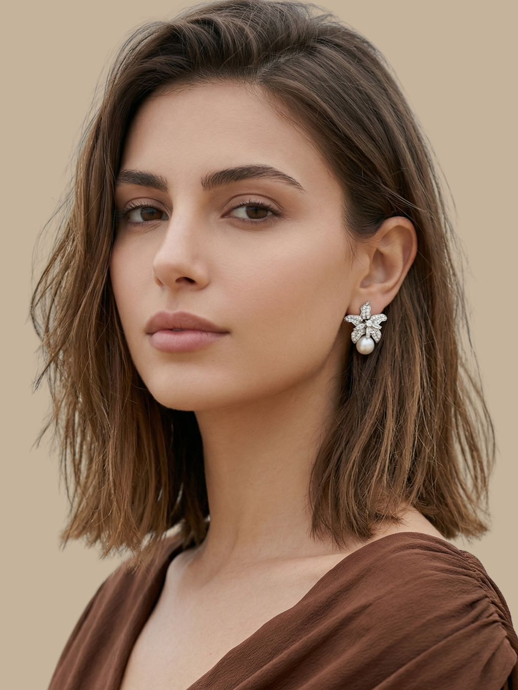 cattleya pearl earrings