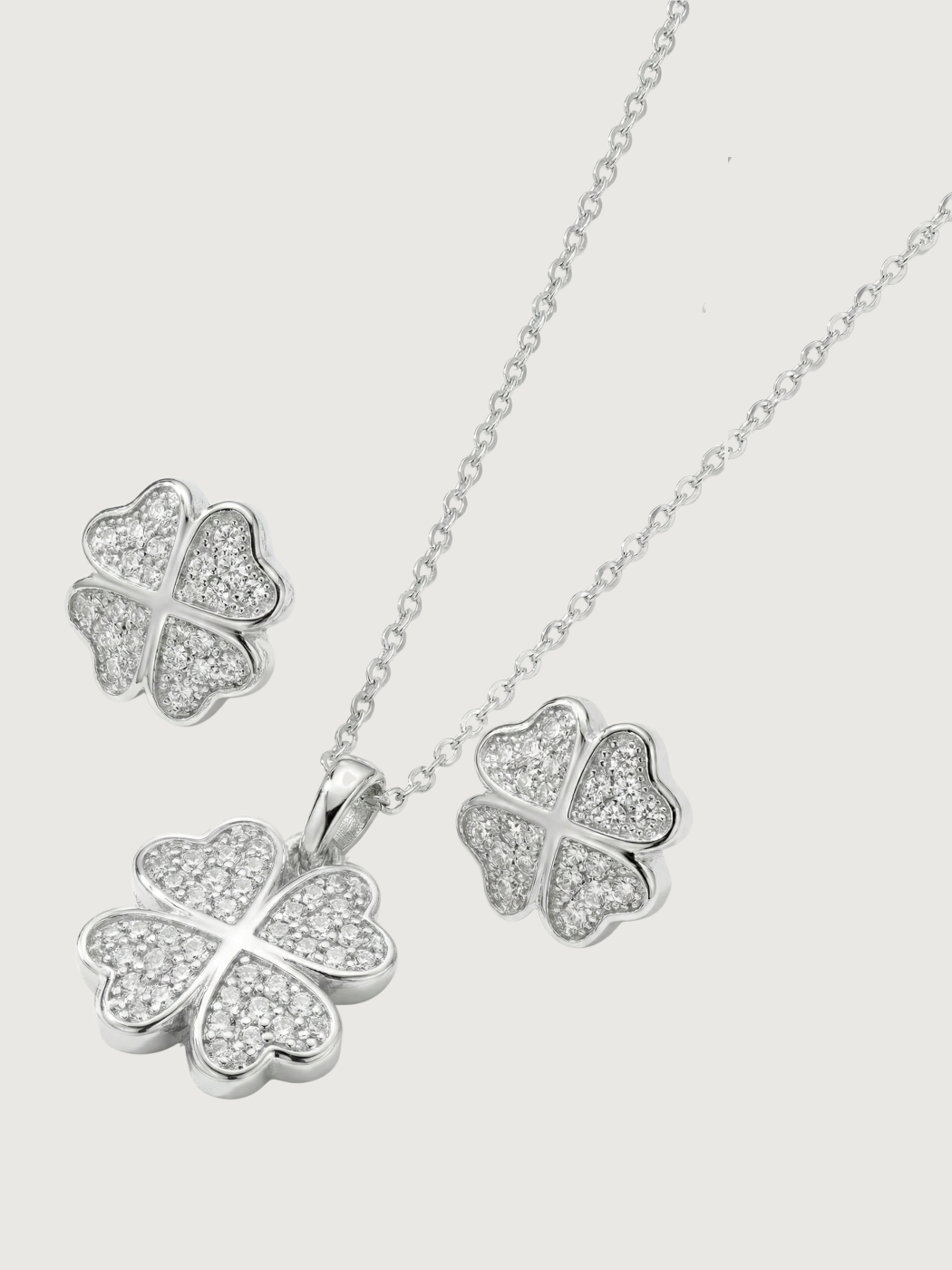 cara clover pendant necklace set