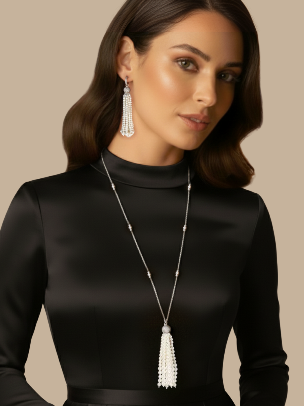 selina pearl tassel necklace