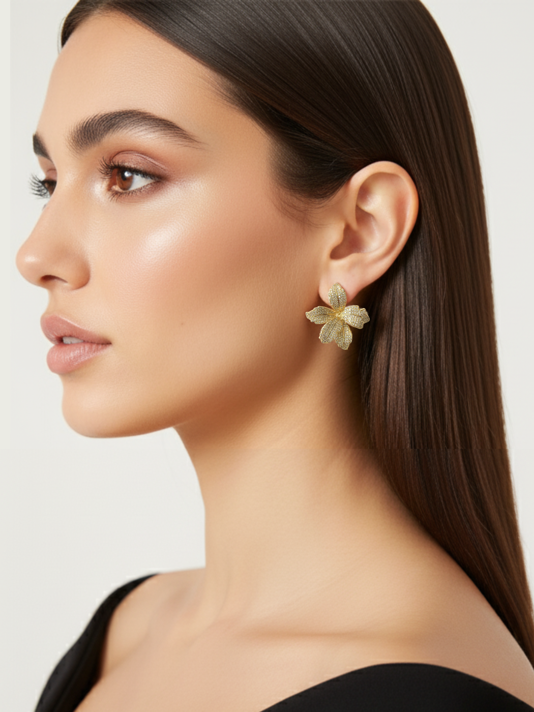 orchid bloom earrings