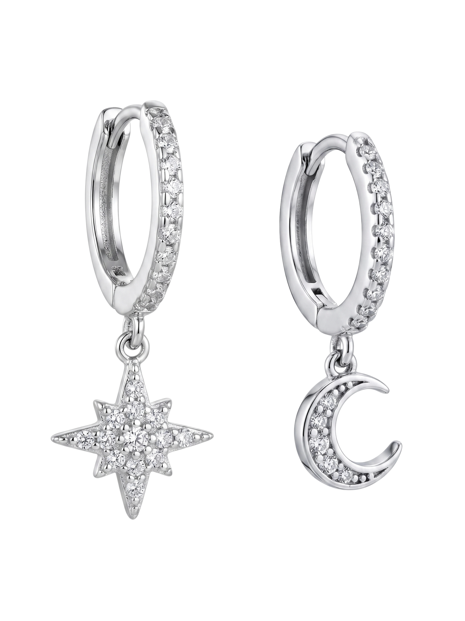 stella crescent & star earrings