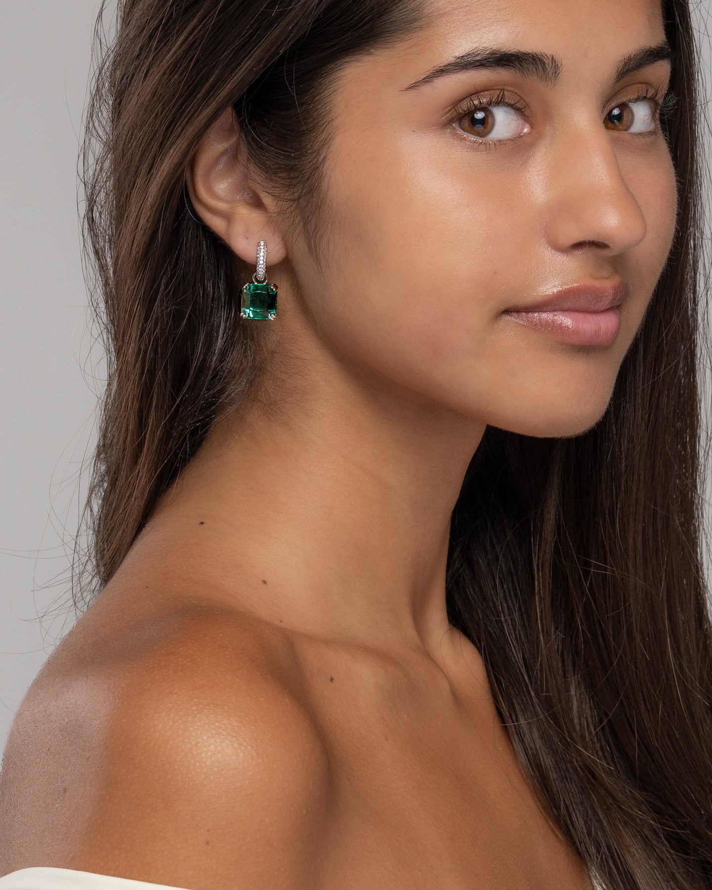 Valery Drop Huggie Hoop Earrings