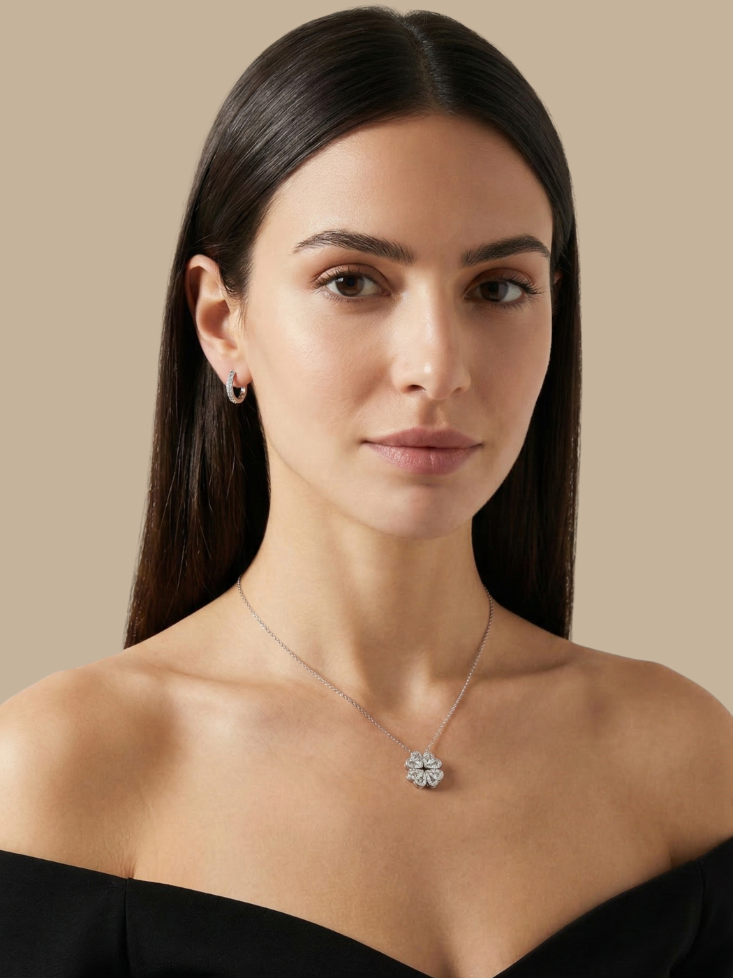 cara heart clover necklace