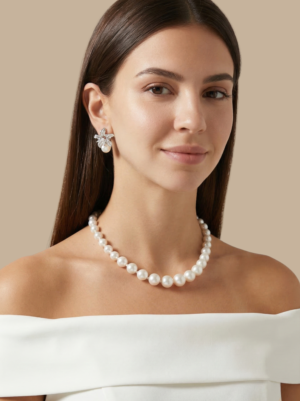 nura graduating pearl necklace