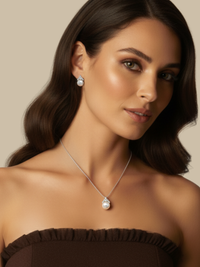 eleanor pearl drop pendant set