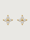 Front View of Irene Star Stud Earrings in 18K Gold Plated Sterling Silver Jewelry for Pierced Ears 18k 925 0.6gms