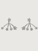Front View of Gia Ear Jacket Earrings in 925 Sterling Silver Jewelry for Pierced Ears Metal 2 cm 2.2gms