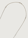 Rear View of Selina Pearl Tassel Necklace in Sterling Silver Fixed Length 925 Rhodium Plated Brass Metal Stone 36 inches 27.1gms