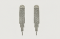 Front View of Sally Shimmer Earrings in Rhodium Plated Metal Jewelry for Pierced Ears Copper 925 Sterling Silver Stone One Size 11gms