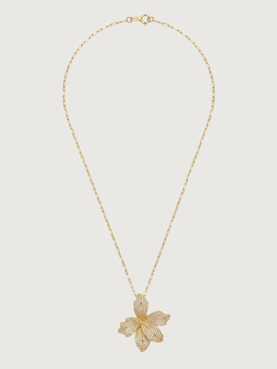 Rear View of Orchid Bloom Brooch in 18k Gold Plated Metal Comfort Fit 18K Brass 925 Sterling Silver One Size