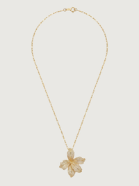 Rear View of Orchid Bloom Brooch in 18k Gold Plated Metal Comfort Fit 18K Brass 925 Sterling Silver One Size