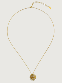 Rear View of Cara Heart Clover Versatile Pendant Necklace in 18k Gold Plated Sterling Silver Adjustable Length 925 Metal 16 inches 3gms