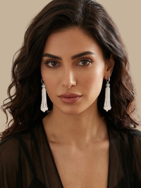 selina pearl tassel earrings