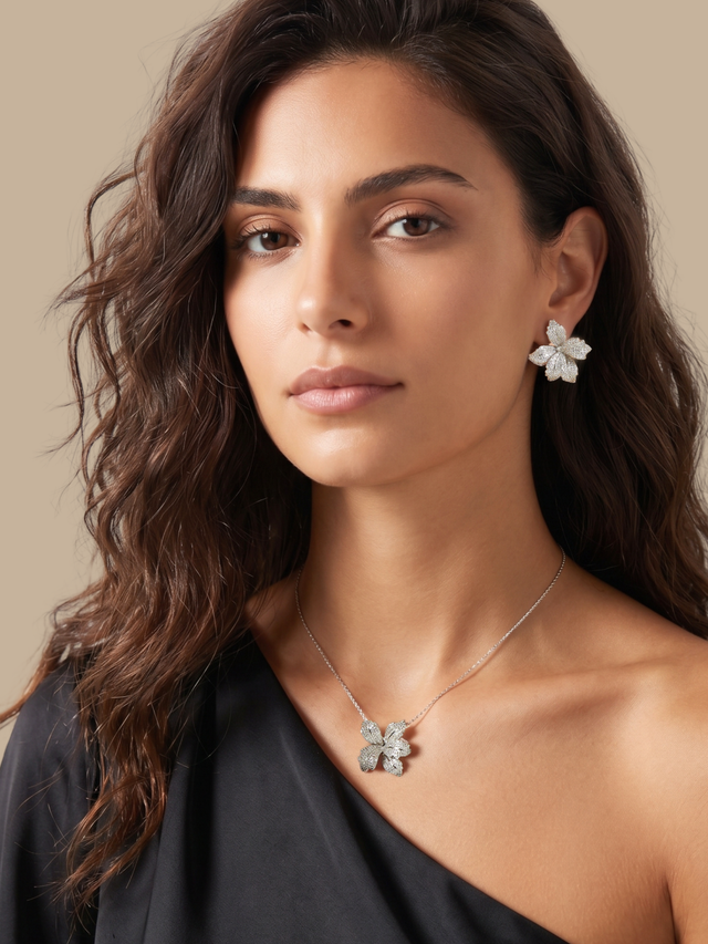 orchid bloom earrings