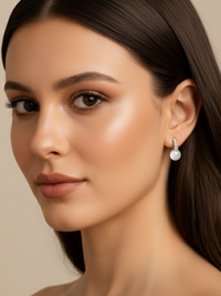 bianca pearl huggie hoop earrings