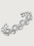 Closeup of Orina Cuff Bangle Bracelet in Rhodium Plated Metal Comfort Fit Copper 15 cm 17.7gms Mix