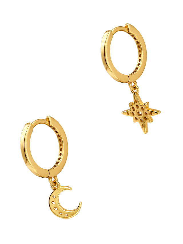 Stella Crescent & Star Earrings