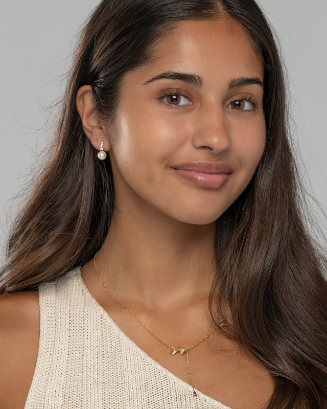 Bianca Pearl Huggie Hoop Earrings