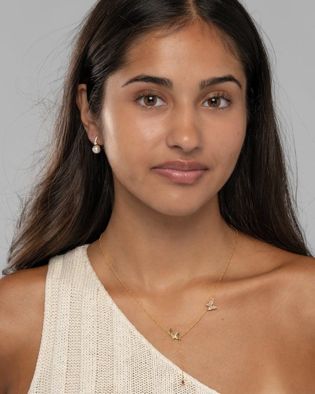 Bianca Pearl Huggie Hoop Earrings