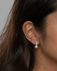 Bianca Pearl Huggie Hoop Earrings