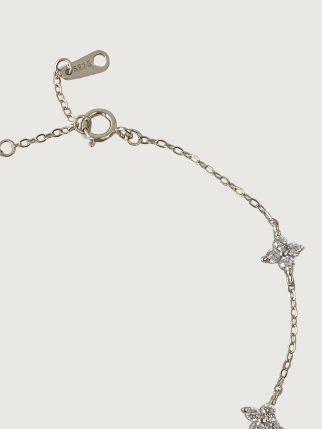 Rear View of Irene Star Charm Bracelet in 925 Sterling Silver Adjustable Length Metal 7.5 inches 1.3gms