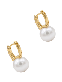 bianca pearl huggie hoop earrings