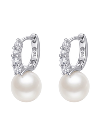 bianca pearl huggie hoop earrings
