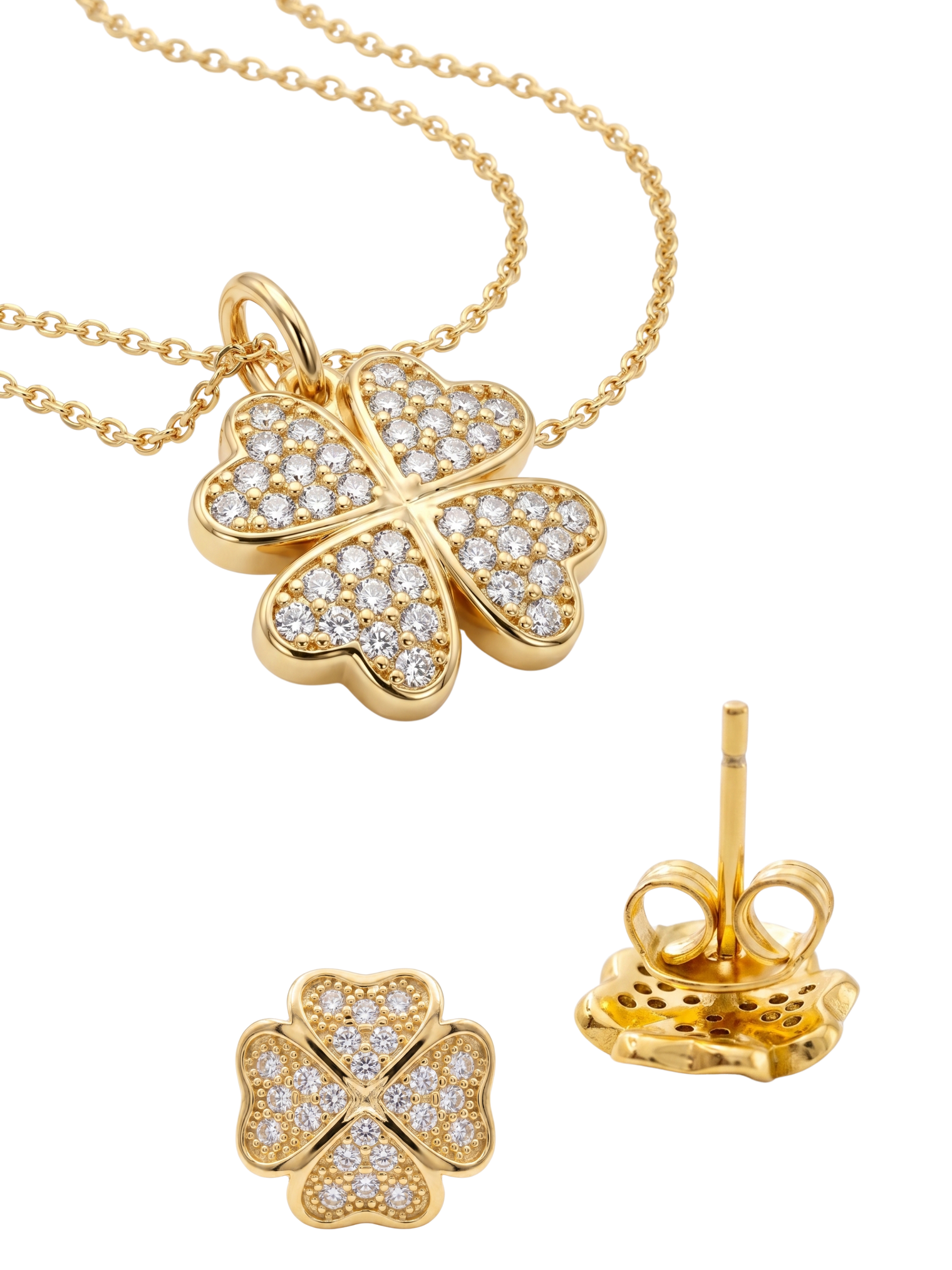 cara clover pendant necklace set