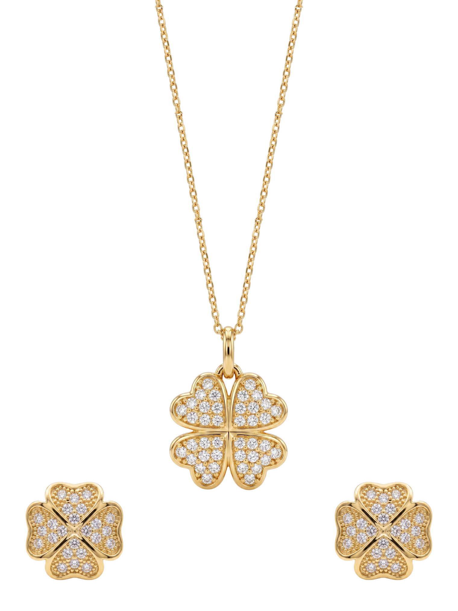 cara clover pendant necklace set