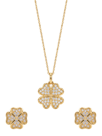 cara clover pendant necklace set