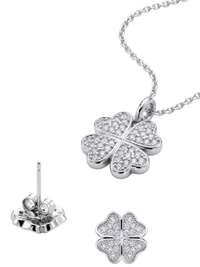 cara clover pendant necklace set