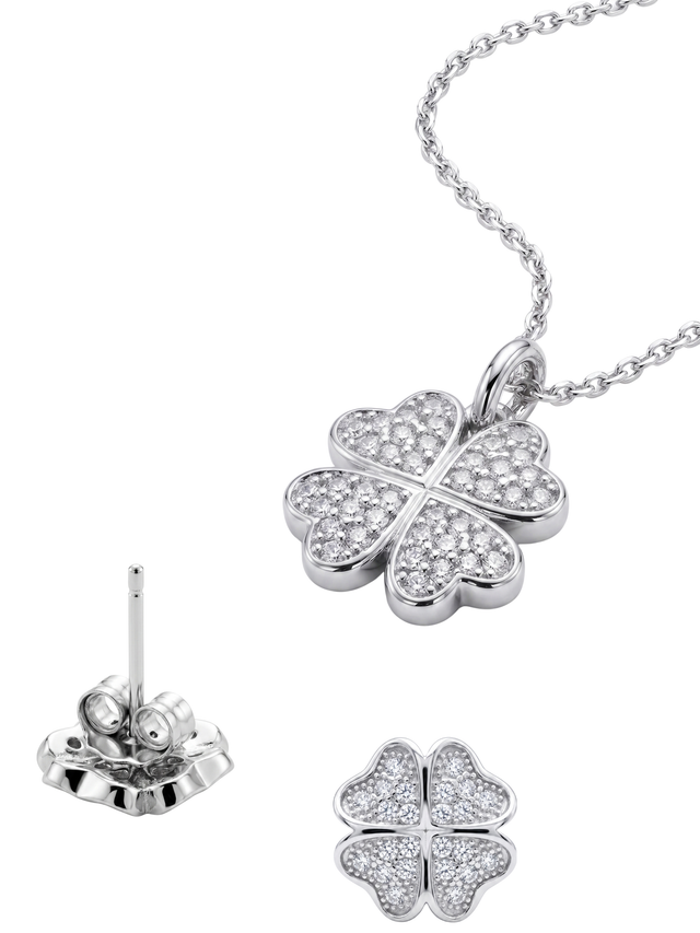 cara clover pendant necklace set