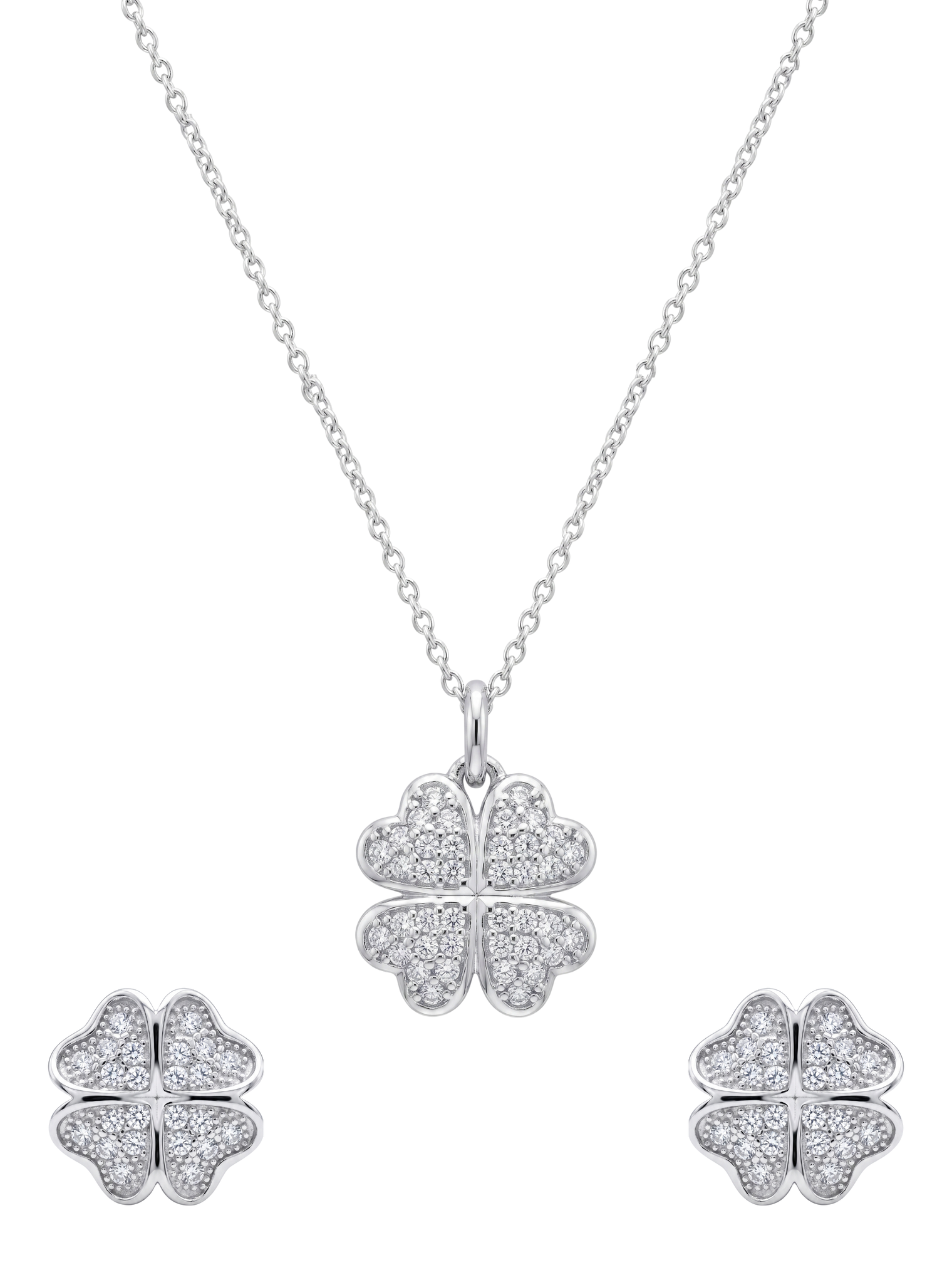 cara clover pendant necklace set
