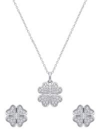 cara clover pendant necklace set