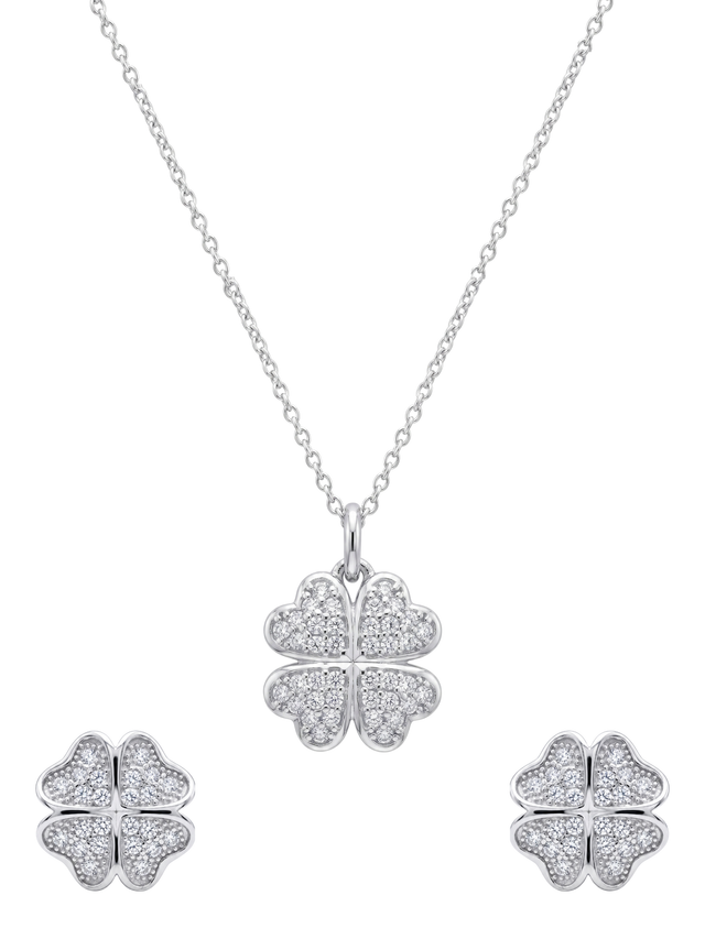 cara clover pendant necklace set