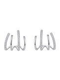 The Jewels Jar Carla claw earrings in 925 sterling silver with pave cubic zirconia claw bars