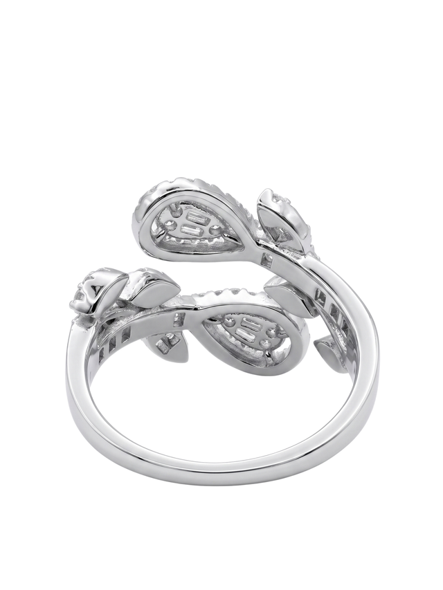 Top view of the Cassy adjustable open ring in sterling silver