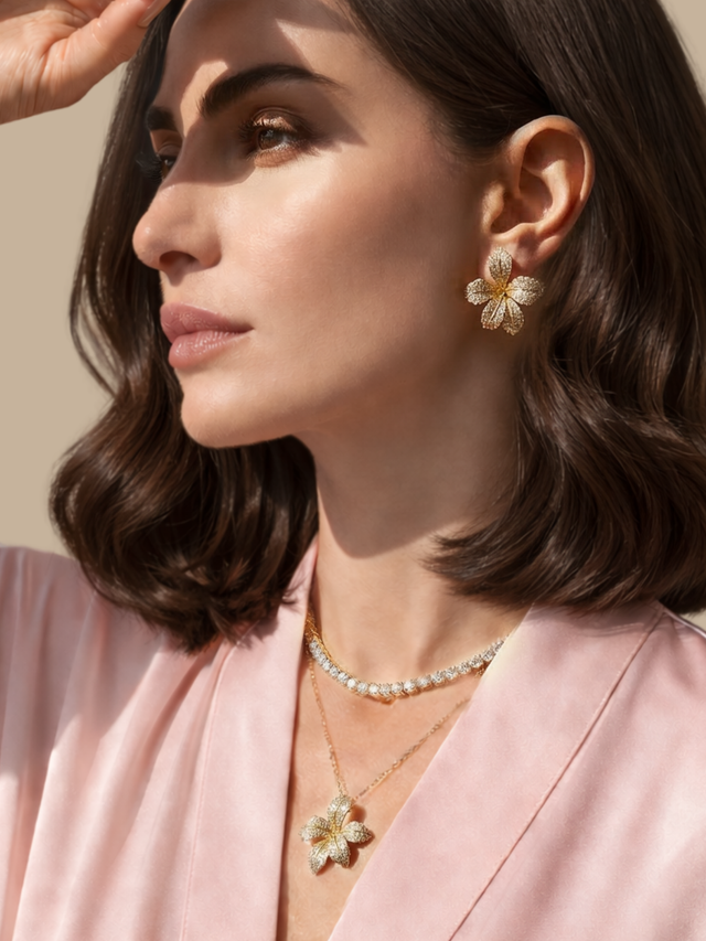 orchid bloom earrings