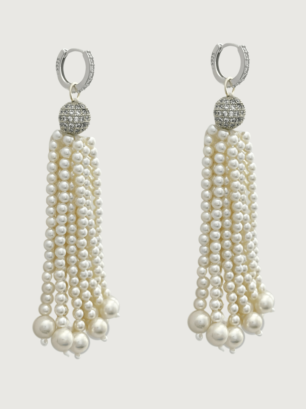 selina pearl tassel earrings