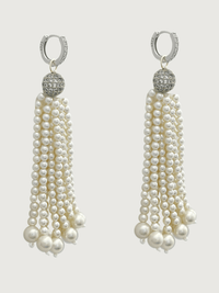 selina pearl tassel earrings