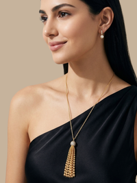 selina pearl tassel necklace