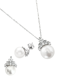 eleanor pearl drop pendant set