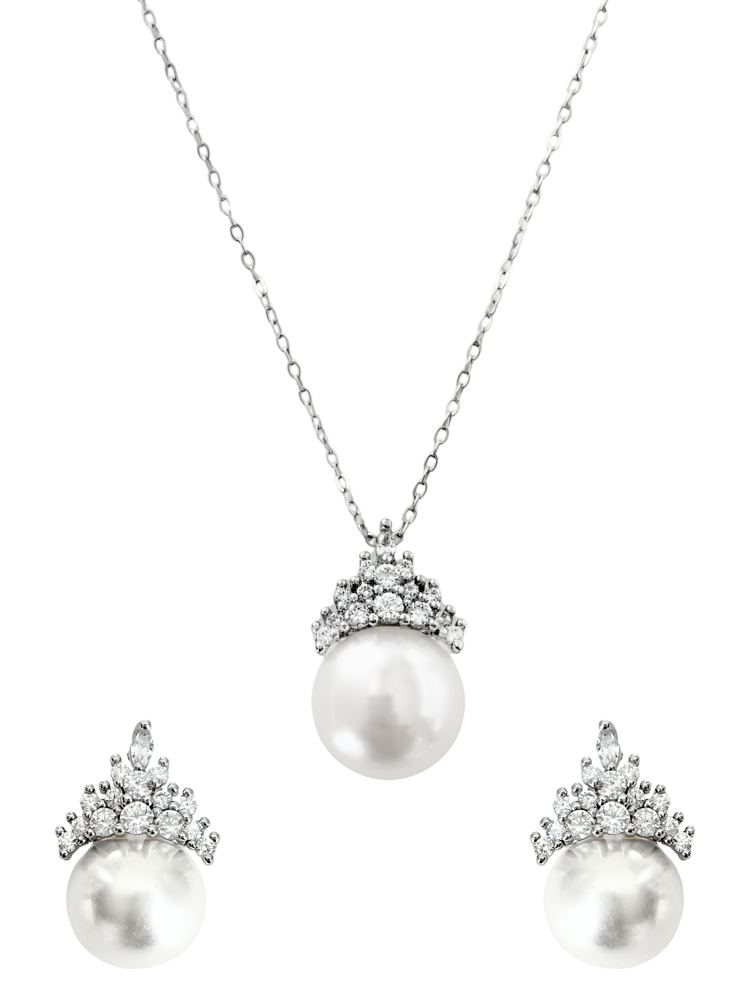 eleanor pearl drop pendant set