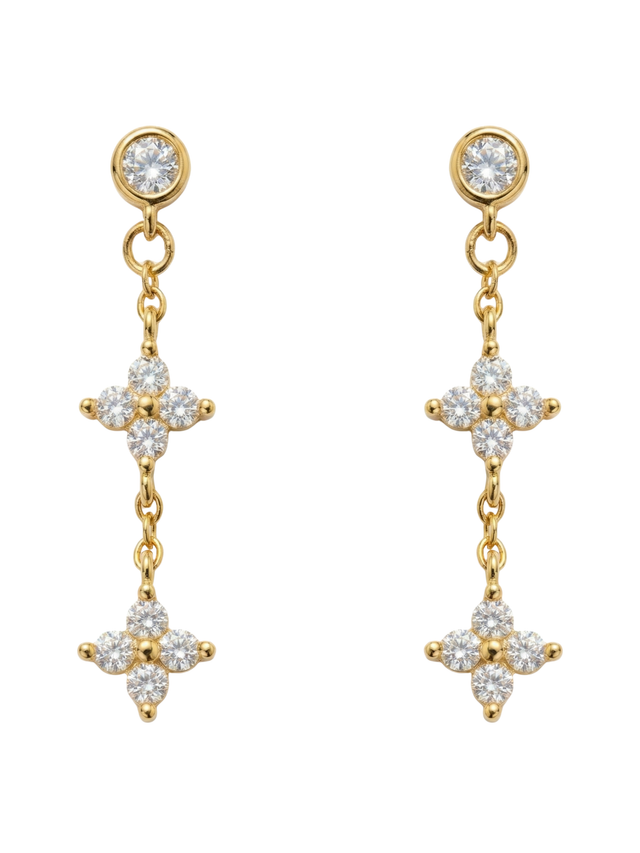 Irene star charm dangle earrings in 18k gold plated sterling silver