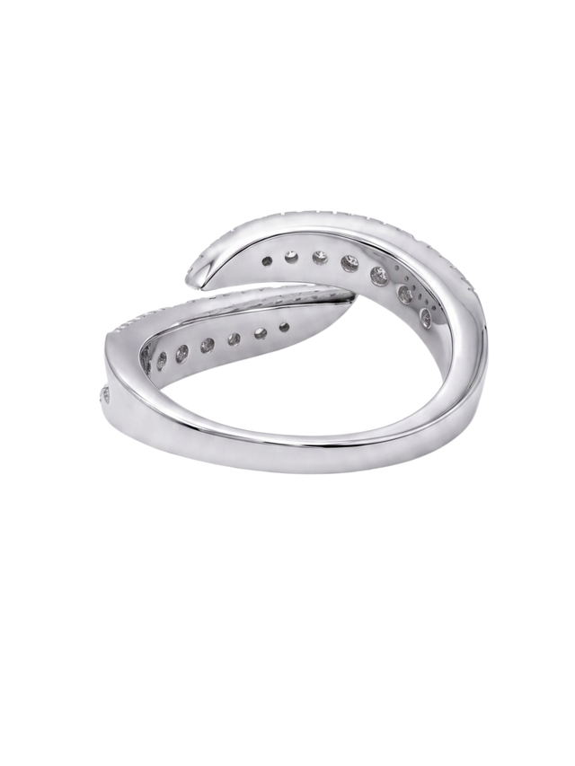 Back view of the Jane ring showing the open adjustable band in sterling silver
